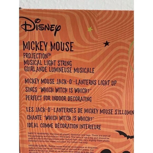 Disney Halloween Mickey Mouse Projection Musical Pumpkin Singing String Lights - Picture 4 of 6